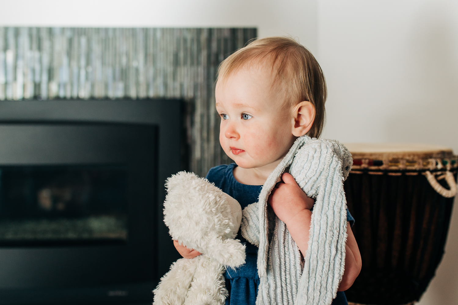 Baby girl holding her lovies close | Bay Area Family Photography