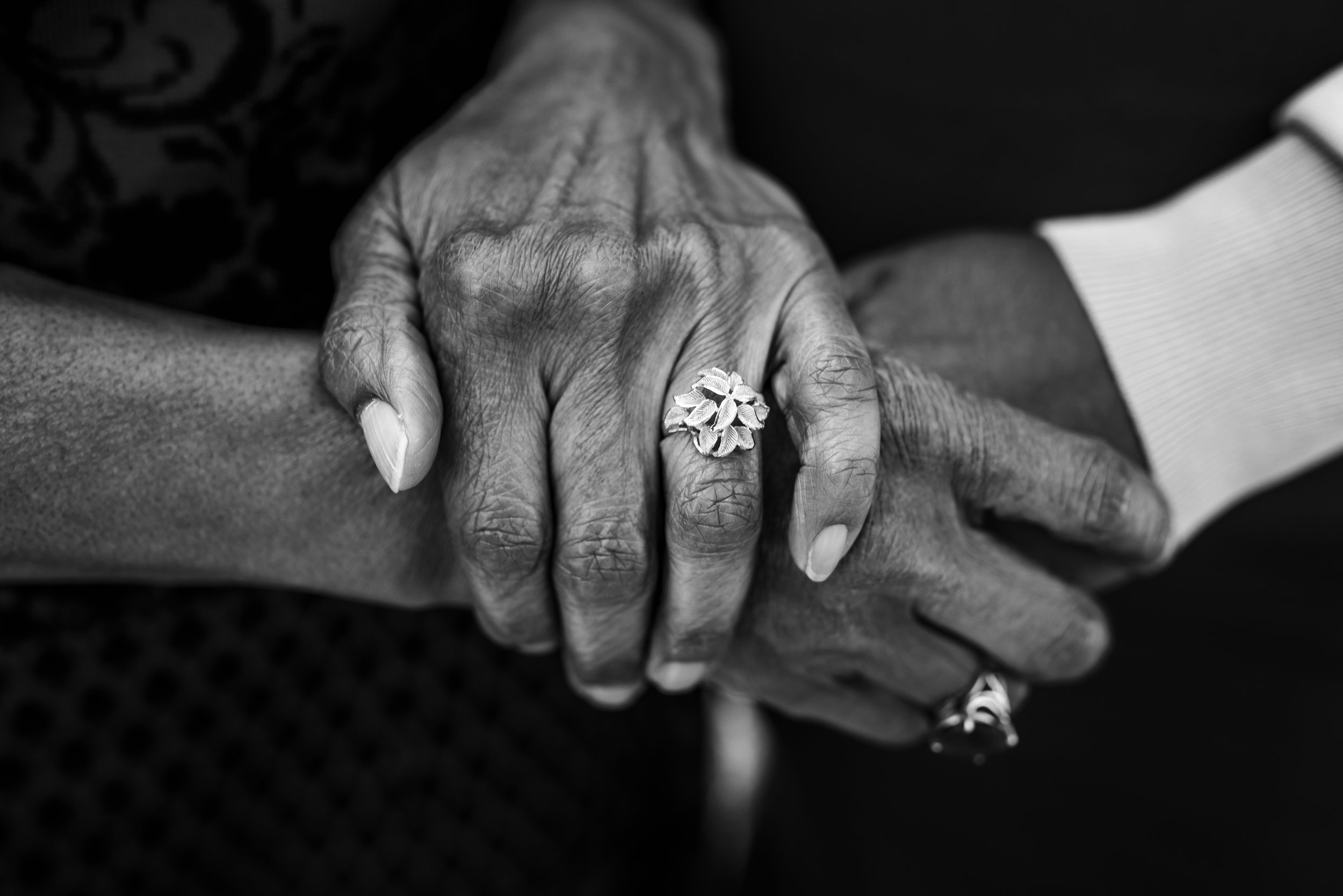 close up of adult mother and daugther holding hands during maternity session_.jpg